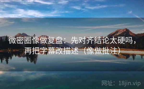 微密圈像做复盘：先对齐结论太硬吗，再把字幕改描述（像做批注）