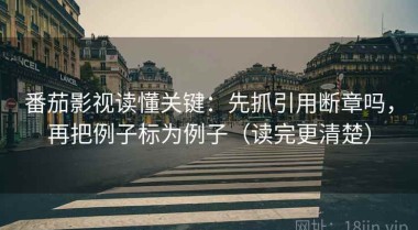番茄影视读懂关键：先抓引用断章吗，再把例子标为例子（读完更清楚）