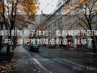蜂鸟影院句子体检：看剪辑暗示因果吗，做把推断降成假设，就够了