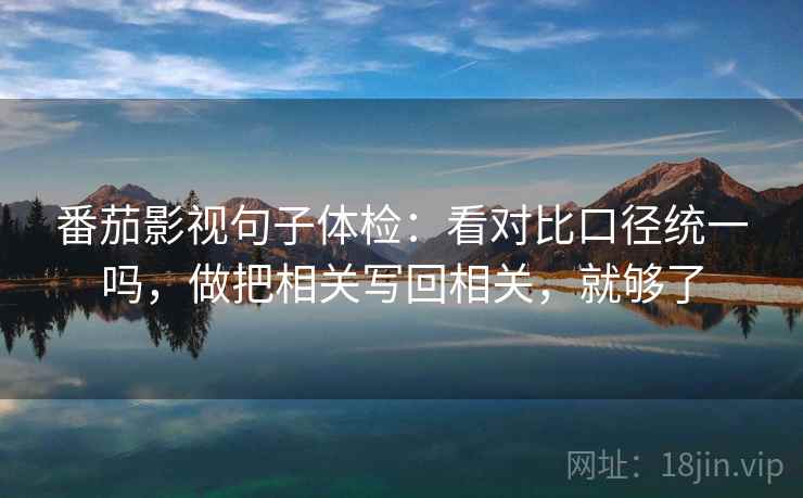 番茄影视句子体检：看对比口径统一吗，做把相关写回相关，就够了