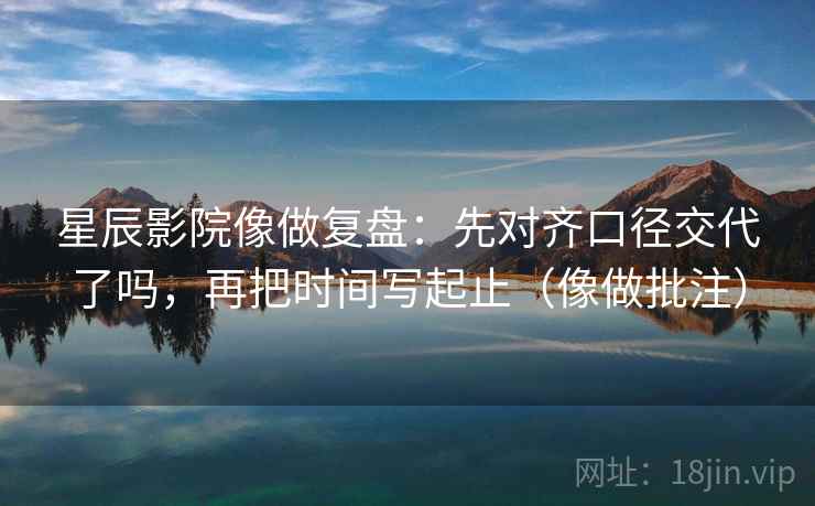 星辰影院像做复盘：先对齐口径交代了吗，再把时间写起止（像做批注）
